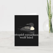 Stud Canadian Wolf Bird Funny Loon Humor Men Women カード (正面)