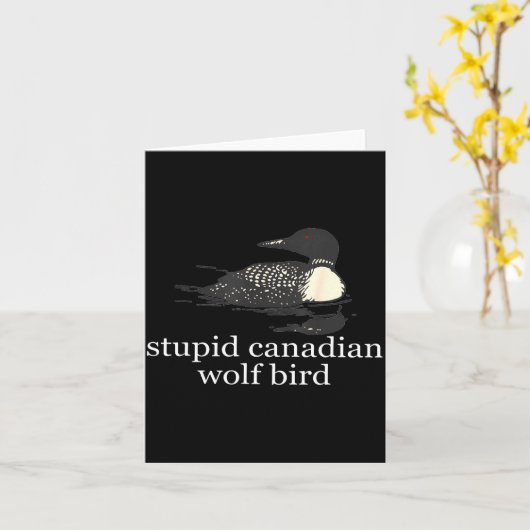 Stud Canadian Wolf Bird Funny Loon Humor Men Women カード (黄色い花)