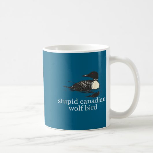 Stud Canadian Wolf Bird Funny Loon Humor Men Women コーヒーマグカップ (右)