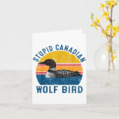 Stud Canadian Wolf Funny Loon Bird Humor Quote  カード (黄色い花)