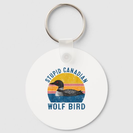 Stud Canadian Wolf Funny Loon Bird Humor Quote  キーホルダー (正面)