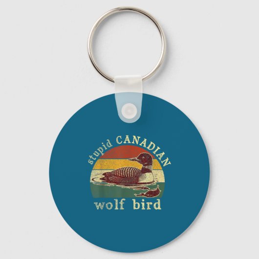 Stud Canadian Wolf Funny Loon Bird Loons Meme Humo キーホルダー (正面)