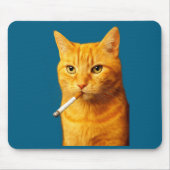 Stud Cool Funny Cat Meme Smoking Cat Cigarette  マウスパッド (正面)