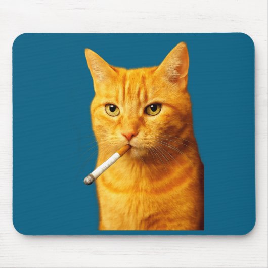 Stud Cool Funny Cat Meme Smoking Cat Cigarette  マウスパッド (正面)