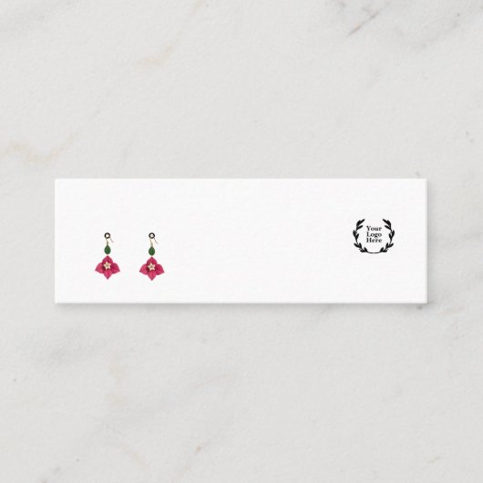 Stud Earring Display Card | White Jewelery Display スキニー名刺 (正面)
