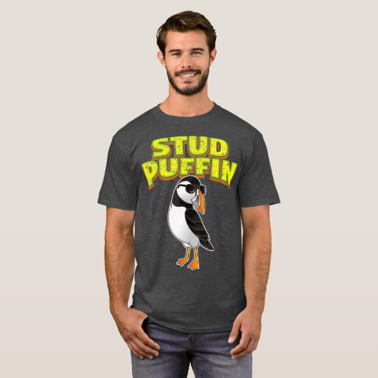 Stud Puffin Funny Seabird Stud Muffin Bird Tシャツ (正面フル)