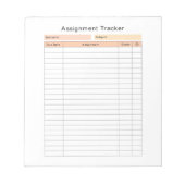 Student Assignment Trackerメモ帳 ノートパッド (正面)