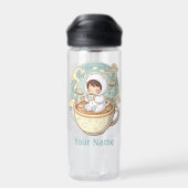 Student Cat Water Bottle Personalized Back School ウォーターボトル (背面)
