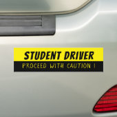 Student Driver Proceed with Caution Bumper Sticker バンパーステッカー (車上)