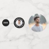 Student graduation modern black photo コンフェッティ (正面)