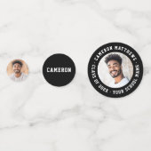 Student graduation modern black photo コンフェッティ (裏面)