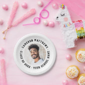 Student graduation photo modern white ペーパープレート (パーティー)