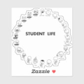 Student Life Custom-Cut Vinyl Sticker シール (シート)
