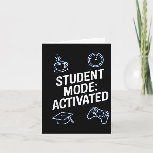 Student Mode_ Activated、Student Gamer、おもしろい Desi カード (正面)
