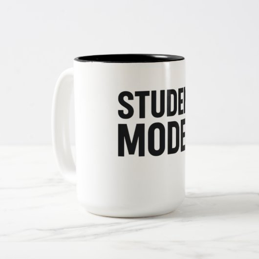 Student Mode On – Funny Study Motivation ツートーンマグカップ (正面左)