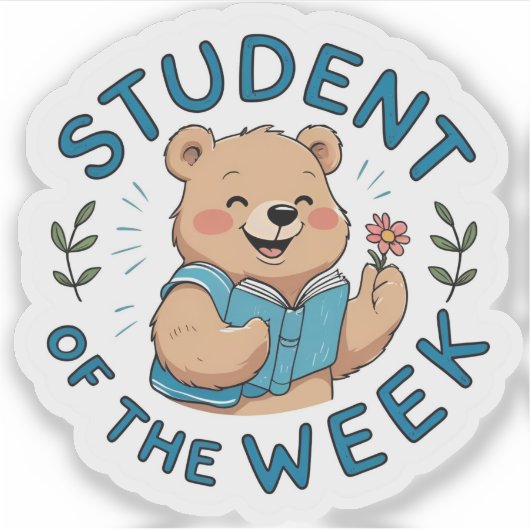 Student of the Week Bear Reward Sticker シール (正面)