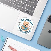 Student of the Week Bear Reward Sticker シール (ノートパソコンとiPhone)