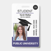 Student Photo ID School University Badge – Purple バッジ (正面)
