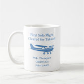 Student Pilot First Solo Aviation Blue Personalize コーヒーマグカップ (左)