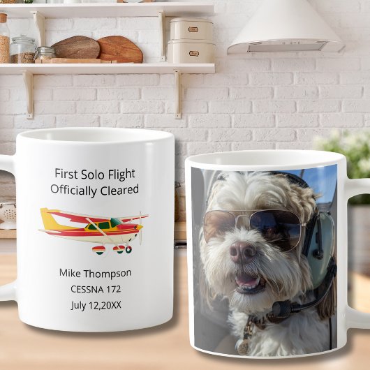 Student Pilot First Solo Cessna Photo Personalized コーヒーマグカップ