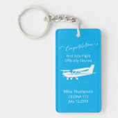 Student Pilot First Solo Photo Personalized blue  キーホルダー (正面)