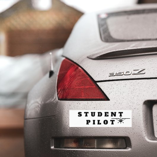 Student Pilot Simple Airplane Aviation custom  バンパーステッカー