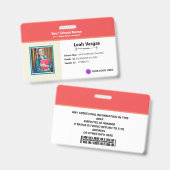 Student School Badge - Modern Identification card バッジ (正面＆裏面)