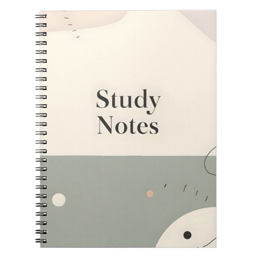 Student Study Notebook Minimalist Aesthetic Notes ノートブック (正面)