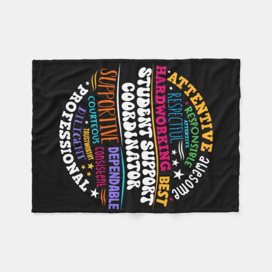 Student Support Coordinator Appreciation Day Back  フリースブランケット (正面(横))