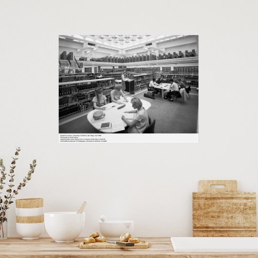Students in Library, UC San Diego, 1966 ポスター (キッチン)