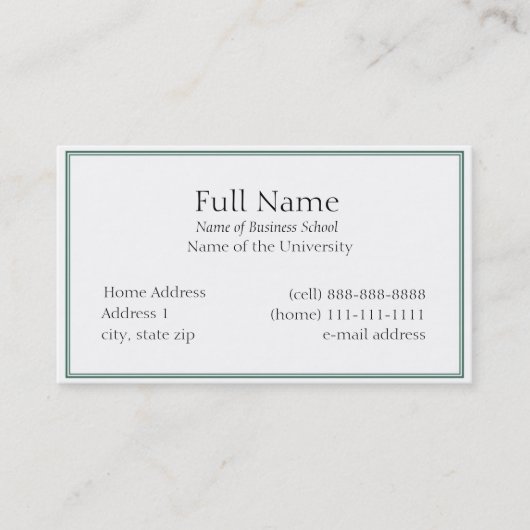 Students or Companyのための基本的な名刺 コーリングカード (正面)