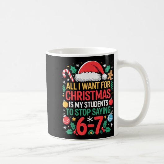 Students Saying 67 Meme Six Seven Funny Christmas コーヒーマグカップ (右)