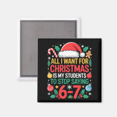 Students Saying 67 Meme Six Seven Funny Christmas マグネット (正面/裏面)