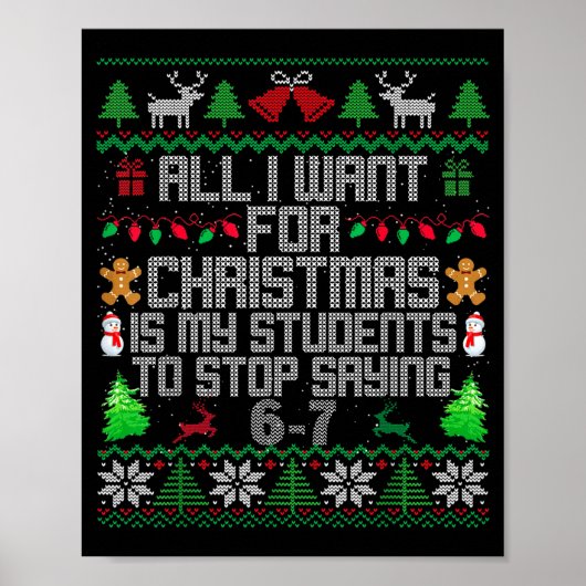 Students Saying 6-7 67 Six Seven Fun Teacher Ugly ポスター (正面)