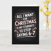 Students Saying 6-7 67 Six Seven Funny Teacher Chr カード (黄色い花)