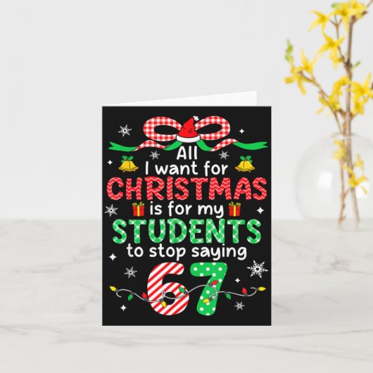 Students Saying 6-7 67 Six Seven Funny Teacher Chr カード (黄色い花)