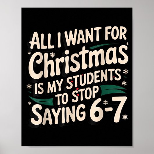 Students Saying 6-7 67 Six Seven Funny Teacher Chr ポスター (正面)