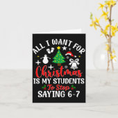 Students Saying 6-7 67 Six Seven Teacher Funny Chr カード (黄色い花)