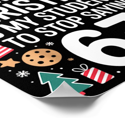 Students Saying 6-7 Funny Six Seven Teacher Christ ポスター (角)