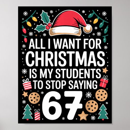 Students Saying 6-7 Funny Six Seven Teacher Christ ポスター (正面)