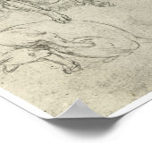 Studies of a Dog and Cat, Leonardo Da Vinci ポスター (角)