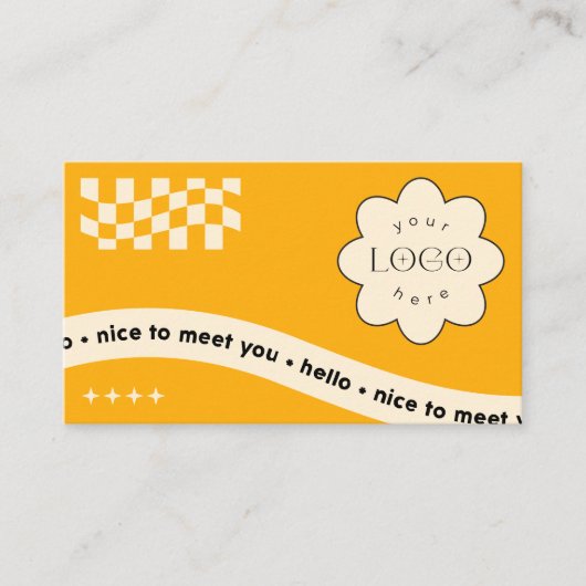 Studio用Amber Groovy Editable Business Card 名刺 (正面)
