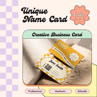 Studio用Amber Groovy Editable Business Card 名刺