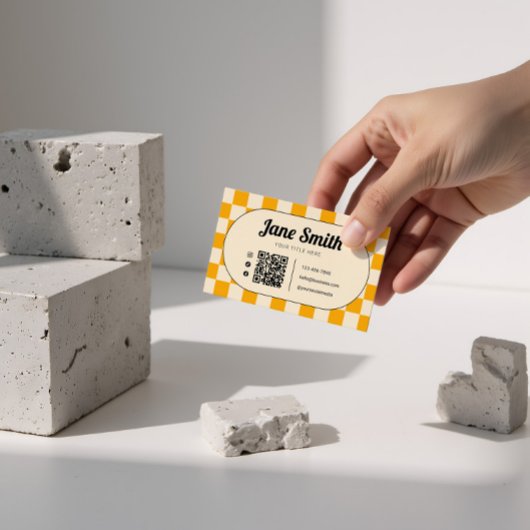 Studio用Amber Groovy Editable Business Card 名刺