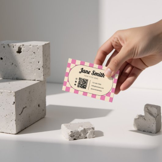 Studio用Pink Groovy Editable Business Card 名刺