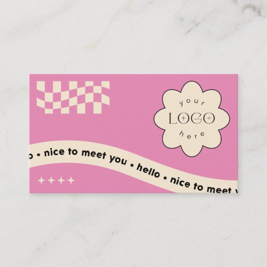 Studio用Pink Groovy Editable Business Card 名刺 (正面)