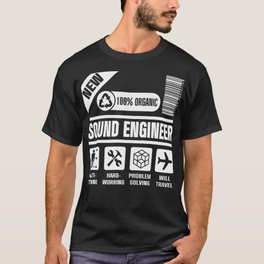 Studio Audio Engineer Travel Sound Guy Tech Tシャツ (正面)