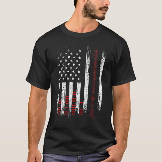 Studio Audio Engineer Usa Flagサウンドガイ技術 Tシャツ (正面)