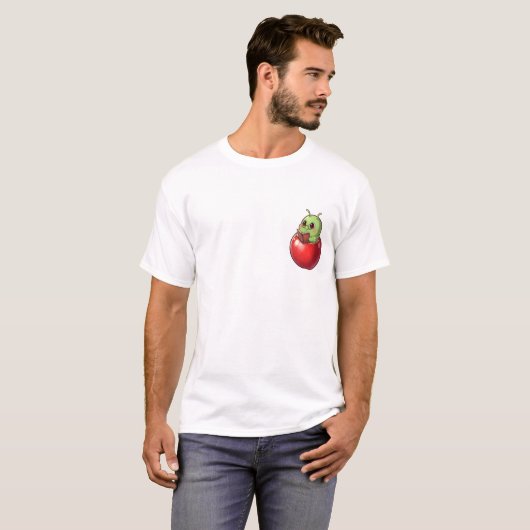 Studious Apple Bookworm Character Tシャツ (正面フル)