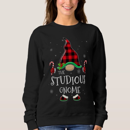 Studious Gnome Buffalo Plaid Matching Family Chris スウェットシャツ (正面)